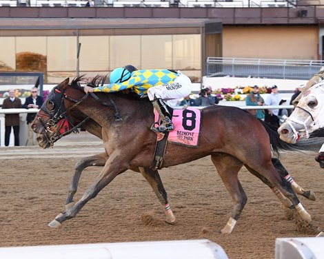 Runninsonofagun wins the 2022 Bold Ruler Stakes at Belmont At The Big A