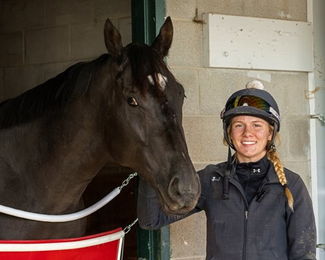 Kylee Jordan with Tyler&#39;s Tribe<br><br />
Training at Keeneland on Oct. 22, 2022.