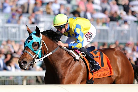October 8, 2022: #7 Slammed (Marking) wins the Thoroughbred Club of America (TCA) Stakes by 6 1/2 lengths under jockey Florent Geroux.