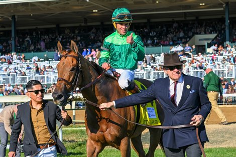 Owner Peter Brant with In Italian with Joel Rosario wins The UK HealthCare First Lady (G1) at Keeneland, Lexington, Kentucky on October 8, 2022