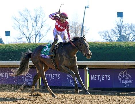 Wonder Wheel with Tyler Gaffalione wins the Juvenile Fillies (G1) at Keeneland in Lexington, KY on November 4, 2022.