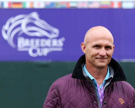 Terry Finley at Keeneland on November 2, 2022 preparing for Breeders&#39; Cup. Photo By: Chad B. Harmon