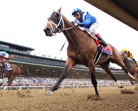 Malathaat and John Velazquez win the Breeders' Cup Distaff (G1) at Keeneland in Lexington, KY on November 5, 2022.