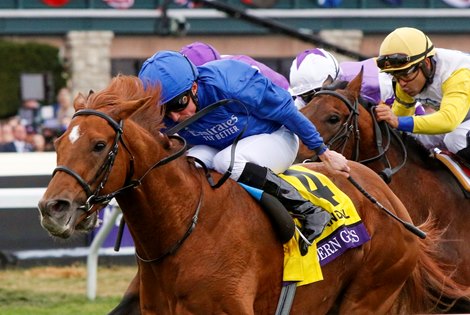Modern Games with William Buick wins the Mile (G1T) at Keeneland in Lexington, KY on November 5, 2022.
