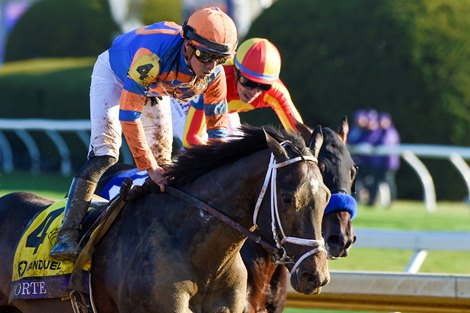 Irad Ortiz Jr.  With Forte won the Juvenile (G1) on November 4, 2022, at Keeneland in Lexington, KY.