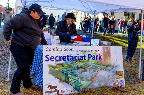 Merchandise for Secretariat Park in Paris, KY, on Nov. 19, 2022.