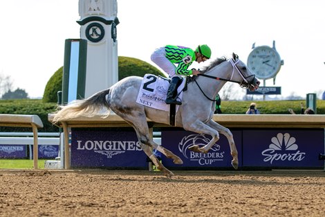 November 4, 2022: #2 Next (Not This Time) wins the Grade Two 1-5/8 mile Thoroughbred Aftercare Alliance for trainer William Cowans, owner Michael A. Foster, and jockey Luan Machado at Keeneland in Lexington, Kentucky on the Breeders Cup undercard.