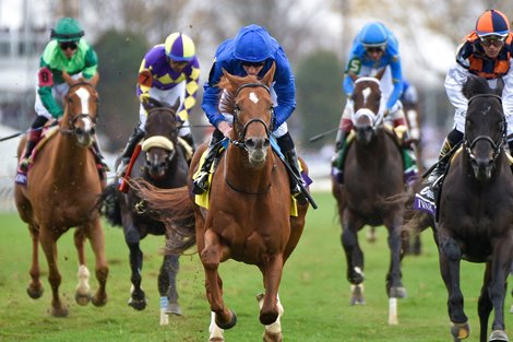 Modern Games with William Buick wins the Mile (G1T) at Keeneland in Lexington, KY on November 5, 2022.