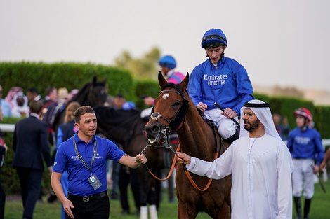 Godolphin owned Dubai Future ridden by Danny Tudhope to win The Bahrain International Trophy at Sakhir racecourse