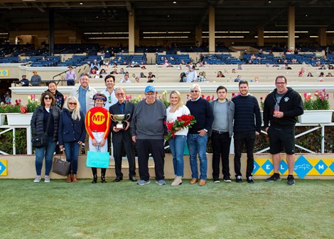 Speed Boat Beach and jockey Flavien Prat, outside, outleg Game Time (Umberto Rispoli), inside, to win the G3T, $100,000 Cecil B. DeMille Stakes, Sunday, December 4, 2022 at Del Mar Thoroughbred Club, Del Mar CA.<br><br />
&#169; BENOIT PHOTO