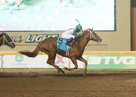 Wildatlanticstorm wins the $400,000 Springboard Mile at Remington Park on Saturday, Dec. 17, 2022. The race is the top 2-year-old event of the season. Jockey Leandro Goncalves was aboard for the victory.