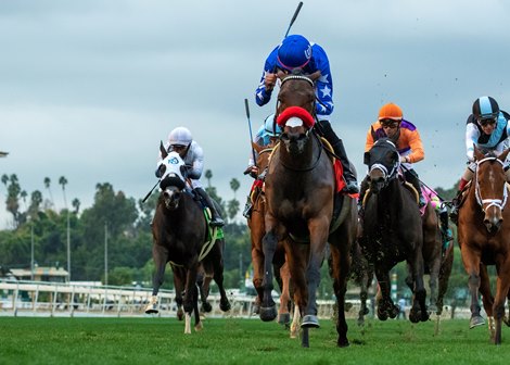 Broadway Girls and jockey Edwin Maldonado win the $100,000 Blue Norther Stakes, Friday, December 30, 2022 at Santa Anita Park, Arcadia CA.<br><br />
&#169; BENOIT PHOTO
