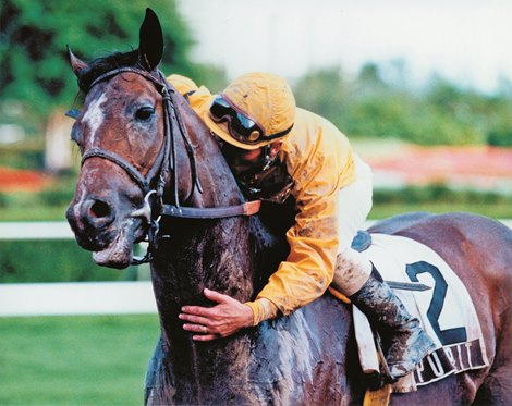 Pulpit and Shane Sellers after winning the Fountain of Youth Stakes, 2-22-97