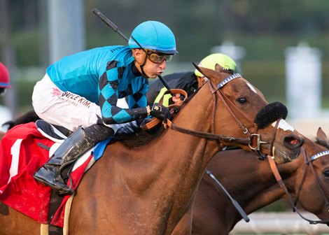 Rhea Moon and jockey Juan Hernandez win the Grade I, $300,000 American Oaks, Monday, December 26, 2022 at Santa Anita Park, Arcadia CA.<br><br />
&#169; BENOIT PHOTO