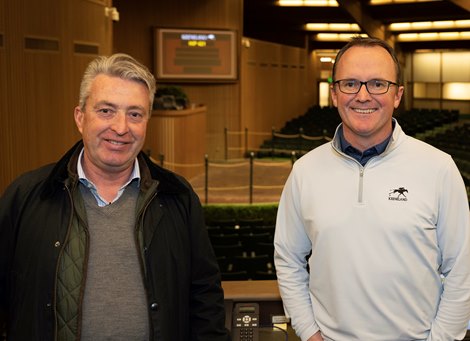 (L-R): Tony Lacy and Cormac Breathnach Keeneland January sale at Keeneland in Lexington, Ky., on Jan. 7, 2023