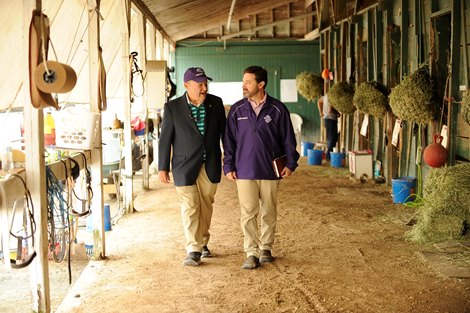 Jonathon and Leonard Green at Mark Casse barn, Gulfstream Florida 1.27.2023