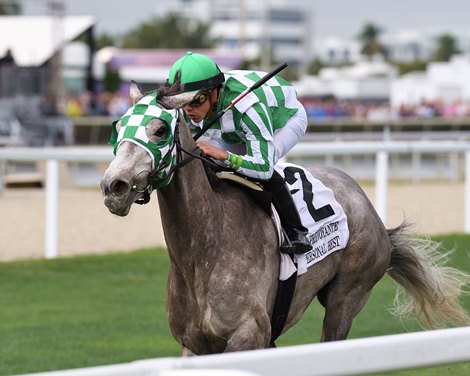 Personal Best wins the 2023 La Prevoyante Stakes at Gulfstream Park