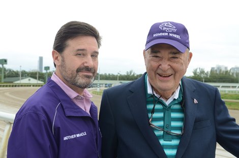 Jonathon and Leonard Green trackside at Gulfstream Park Florida 1.27.2023