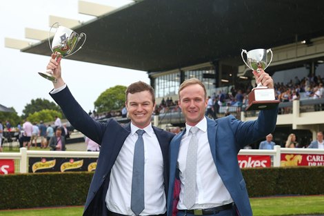 Little Brose wins the 2023 Blue Diamond Stakes at Sandown<br>
ridden by Michael Dee and trained by Ben & JD Hayes