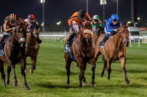 Miqyaas wins the 2023 Blue Point Sprint at Meydan