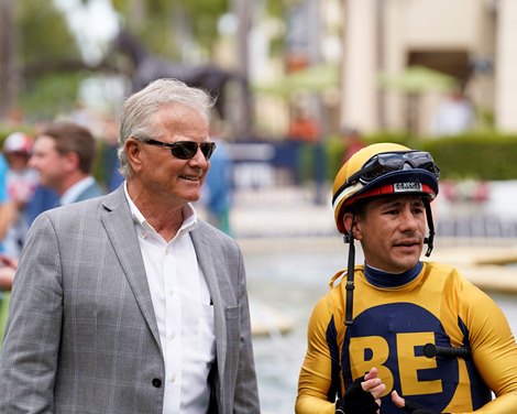 Bill Mott and Junior Alvarado on Saturday, March 4, 2023 at Gulfstream Park