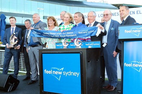 Atishu wins the 2023 Queen of the Turf Stakes at Randwick Racecourse<br><br />
ridden by Nash Rawiller and trained by Chris Waller