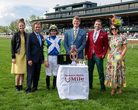 Chez Pierre with Flavien Prat wins the Maker’s Mark Mile (G1T) at  Keeneland on April 14, 2023.