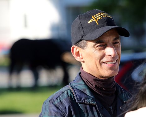 John Velazquez on the back side at Churchill Downs on April 30, 2023. Photo By: Chad B. Harmon