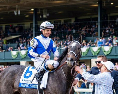Brian Hernandez, Jr.  Defining Purpose with Keeneland won the Ashland (G1) on April 7, 2023, in Lexington, Ky.