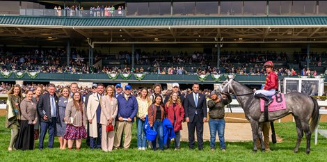 Caravel with Tyler Gaffalione wins the Shakertown (G2) at Keeneland, Lexington, Ky., on April 8, 2023.