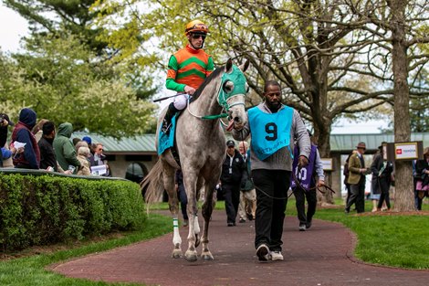 April 8, 2023: Hear Mi Song and jockey Alex Achard win the 36th running of the Grade 3 Commonwealth Stakes for trainer William Stinson Jr and owner Nathan Hayden at Keeneland Race Course in Lexington, Kentucky