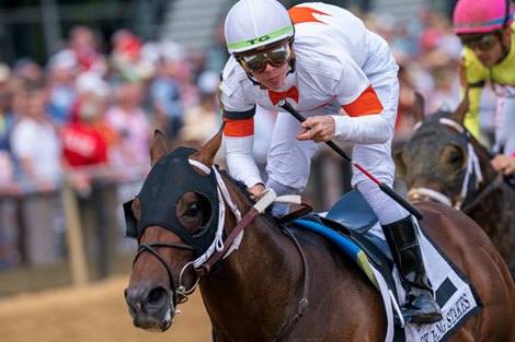 Ryvit and Tyler Gaffalione Win the G3 Chick Lang Stakes, Pimlico Race Course, Baltimore, MD, May 20, 2023, Mathea Kelley