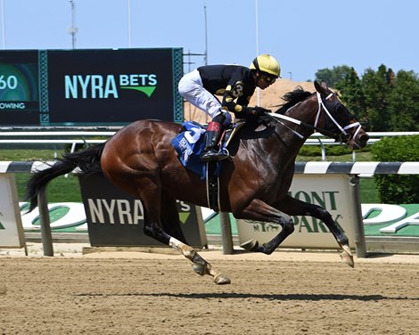 Maker's Candy wins the Mike Lee Stakes on Monday, May 29, 2023 at Belmont Park