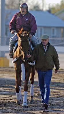 The Sackatoga' Funny Cide was put on the track by coach Barclay Tagg on February 28, 2004 at the Fair Grounds Racecourse in New Orleans Louisiana in preparation for the New Orleans Handicap which would take place on Sunday, February 29, 2004 .