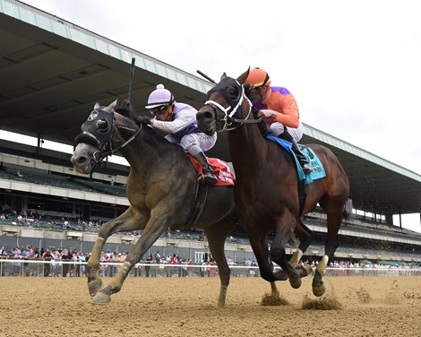 Arcangelo wins the 2023 Peter Pan Stakes at Belmont Park