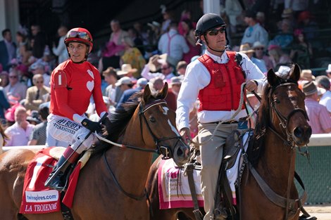 Played Hard and John Velazquez Win the G1 La Troienne, Churchill Downs, Louisville, KY, 5-5-23, Mathea Kelley