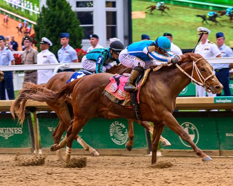 Mage with Javier Castellano wins the Kentucky Derby (G1 ) at Churchill Downs, Louisville, Ky., on May 6, 2023.