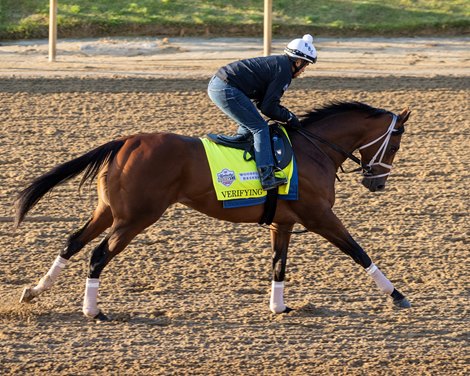 Verifying training at Churchill Downs in Louisville, Ky., on May 4, 2023.