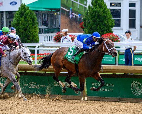 Matareya with Flavien Prat wins the Derby City Distaff (G1 ) at Churchill Downs, Louisville, Ky., on May 6, 2023.