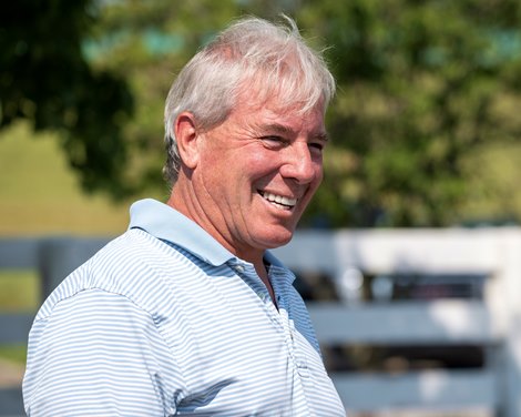 Wesley Ward<br><br />
Morning training at Keeneland in Lexington, Ky. on June 9, 2023, includes scenes with Ben McElroy and Wesley Ward.