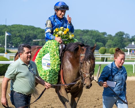 Cody’s Wish with Junior Alvarado wins the Hill ’n’ Dale Metropolitan Mile (G1) at Belmont Park in Elmont, N.Y. on June 10, 2023