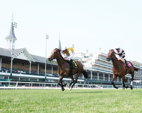 Henrietta Topham wins the Mint Julep Stakes on Sunday, June 4, 2023 at Churchill Downs