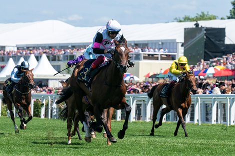 Porta Fortuna and Frankie Dettori win the G3 Albany Stakes, Royal Ascot, Ascot Racecourse UK, 6/23/23, Mathea Kelley