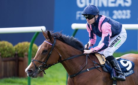 Via Sistina (Jamie Spencer) wins the Dahlia Stakes Stakes<br>
Newmarket 7.5.23 Pic: Edward Whitaker