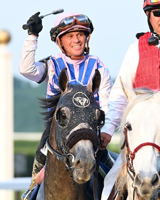 Arcangelo wins the 2023 Belmont Stakes at Belmont Park