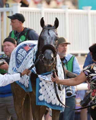Archangelo and Javier Castellano win the G1 Belmont Stakes at Belmont Park, Elmont, NY, June 10, 2023, Mathea Kelley