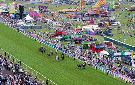 Auguste Rodin (Ryan Moore) beats King Of Steel (Kevin Stott) to win The Derby<br><br />
Epsom 3.6.23 Pic: Edward Whitaker