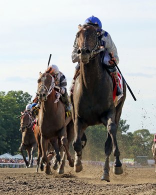 Geaux Rocket Ride with Mike Smith win the 56th Running of the Haskell Stakes (GI) at Monmouth Park on July 22, 2023. Photo By: Chad B. Harmon