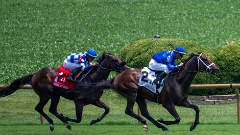 Wadsworth with Florent Geroux wins the American Derby at Ellis Park