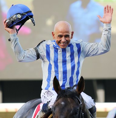 Geaux Rocket Ride #1 ridden by Mike Smith won the G1- $1,000,000 TVG.com Haskell Stakes on July 22, 2023 at Monmouth Park Racetrack in Oceanport, NJ. Kentucky Derby winner Mage #4 was second. Photo by Melissa Torres/EQUI-PHOTO